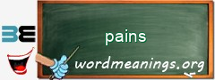 WordMeaning blackboard for pains